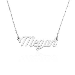 Cable Chain Script Name Necklace in 14K White Gold product photo