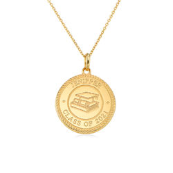 Graduation Cap Personalized Necklace in Gold Plating product photo