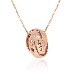 Trinity Diamond Necklace in 18k Rose Gold Plating product photo
