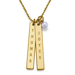 Engraved Name Tag Necklace - Gold Vermeil product photo