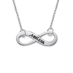 Personalized Sterling Silver Infinity Necklace product photo