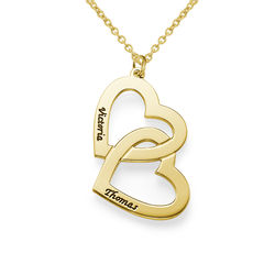 18k Gold Plated Heart in Heart Necklace product photo