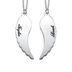 Silver Personalized Angel Wings Necklace product photo