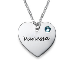Personalized Heart Necklace with Birthstone Accent product photo