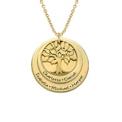 Layered Family Tree Necklace with Gold Plating product photo