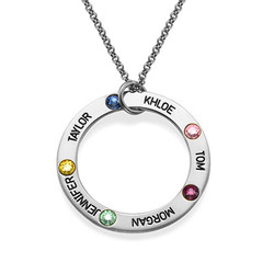 Engraved Birthstone Necklace for Mom product photo