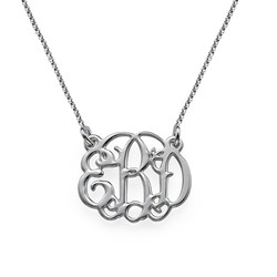 Small Celebrity Monogram Necklace in Sterling Silver product photo