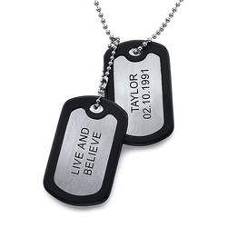Stainless Steel Personalized Dog Tag with Two Tags product photo