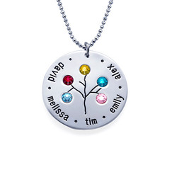 Sterling Silver Family Tree Necklace for Grandma product photo