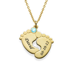 Personalized Baby Feet Necklace in Gold Plating product photo