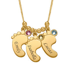 Mom Jewelry - Baby Feet Necklace in Gold Vermeil product photo