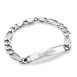 Heavy Sterling Silver Mens ID Name Bracelet product photo