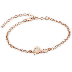 Ankle Bracelet with Name in Rose Gold Plating product photo