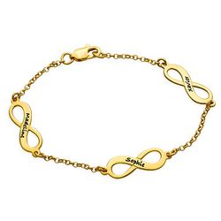 Multiple Infinity Bracelet in Silver with Gold Plating product photo