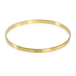 18k Gold-Plated Engraved Bangle Bracelet product photo