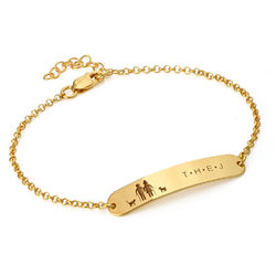 Family Bar Bracelet in 18K Gold Plating product photo