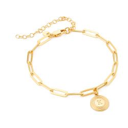Odeion Initial Link Chain Bracelet / Anklet in 18k Gold Plating product photo