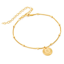 Mini Rayos Initial Bracelet / Anklet in 18k Gold Plating product photo