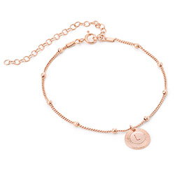 Mini Rayos Initial Bracelet / Anklet in 18k Rose Gold Plating product photo