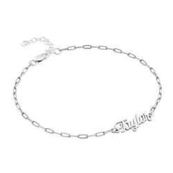Costume Paperclip Name Bracelet/Anklet in Sterling Silver product photo