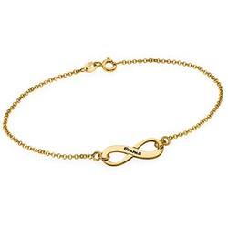 18k Gold Plated Engraved Infinity Bracelet product photo