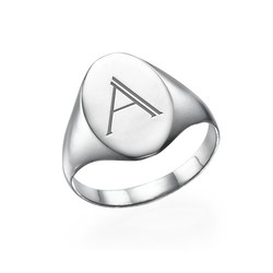 Initial Signet Ring in Sterling Silver product photo