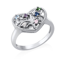 Heart Shaped Birthstone Ring product photo