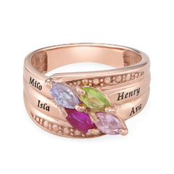 4 Stone Mother Ring - Rose Gold Plated product photo