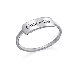 Silver Engraved Nameplate Ring product photo