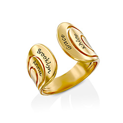 Hug Ring with Kids Names in Gold Vermeil product photo