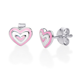 Pink Heart Earrings for Kids product photo