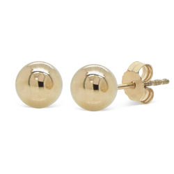 Medium 10K Gold Round Stud Earrings product photo