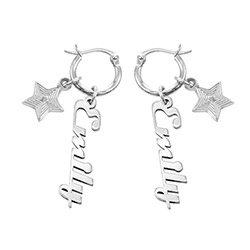 Siena Drop Name Earrings in Sterling Silver product photo