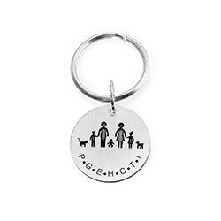 Custom Engraved Initials Keychain in Sterling Silver product photo