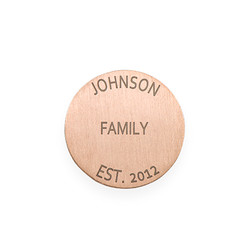 Floating Locket Plate - Rose Gold Plated Disc with Engraving product photo