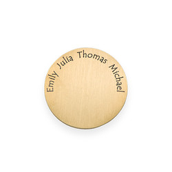 Floating Locket Plate - Gold Plated Disc with Engraved Names product photo