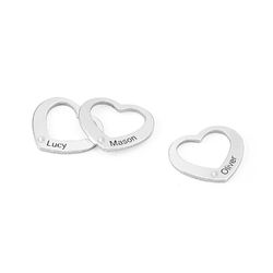 Diamond Heart Charm for Bangle Bracelet in Sterling Silver product photo