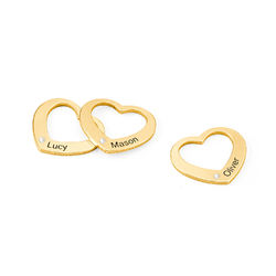 Diamond Heart Charm for Bangle Bracelet in Gold Plating product photo