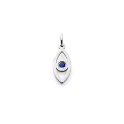 Linda Vertical Evil Eye Pendant in Sterling Silver product photo