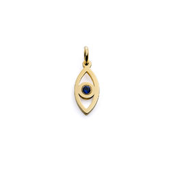 Linda Vertical Evil Eye Pendant in Gold Plating product photo