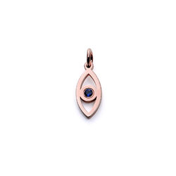 Linda Vertical Evil Eye Pendant in Rose Gold Plating product photo
