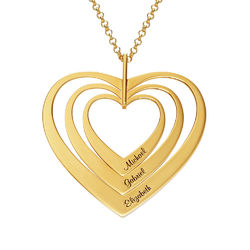 Family Hearts necklace in Gold Plating product photo