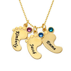 Mom Jewelry - Baby Feet Necklace In 10K Yellow Gold product photo