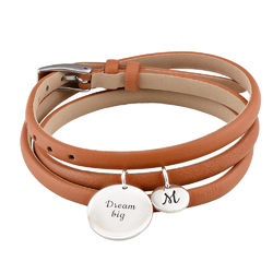 Wrapped Leather Custom Charms Bracelet in Silver product photo