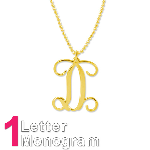 18k Gold Plated Sterling Silver Monogram Necklace | My Name Necklace Canada