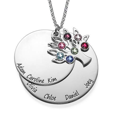 Personalized Family Tree Jewelry Mothers Birthstone Necklace My Name Necklace Canada